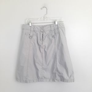Dalia Collection Light Gray Cotton Exposed Seam Skirt
